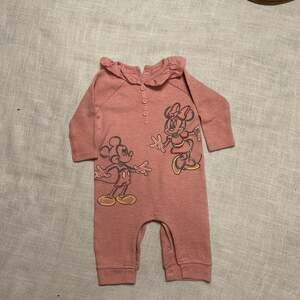 Disney Baby Mickey and Minnie Mouse Pink Waffle Thermal One-Piece Romper 6/9M